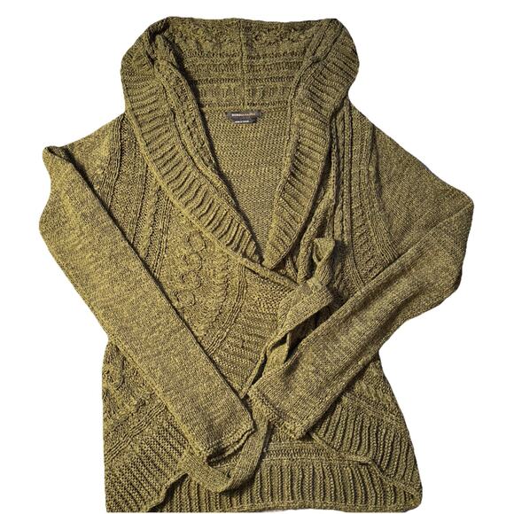 BCBG MAX AZRIA Sz Large Deep V-Neck TRUE WRAP Cardigan, Women’s Pine Green - Picture 1 of 8